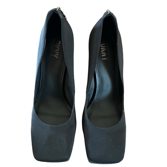 DKNY Zayne Platform Pumps Square Toe Dressy Sleek Stiletto Heels Black Size 9.5 - Picture 6 of 11